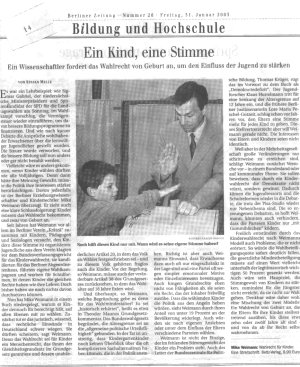 Berliner Zeitung 31. Januar 2003